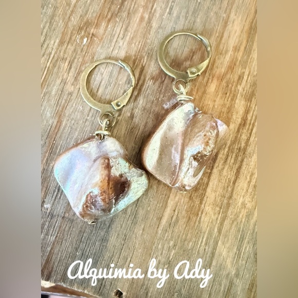 Alquimia Gold and Brown Earrings - Picture 1 of 1